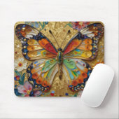 Beautiful Impasto Butterfly and Flowers   Muismat (Met muis)