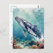 Beautiful Impasto Whale Oceanic Keep in Touch Briefkaart (Voorkant / Achterkant)
