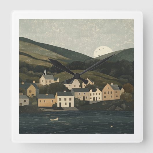 Beautiful Irish Countryside Clock Vierkante Klok (Voorkant)