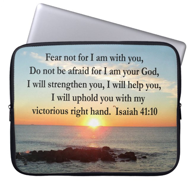 BEAUTIFUL ISAIAH 41:10 SUNRISE LAPTOP SLEEVE (Voorkant)
