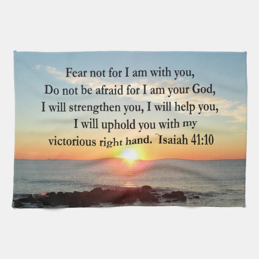 BEAUTIFUL ISAIAH 41:10 SUNRISE THEEDOEK (Horizontaal)