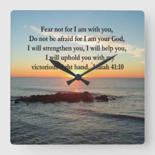 BEAUTIFUL ISAIAH 41:10 SUNRISE VIERKANTE KLOK