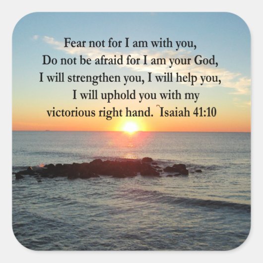 BEAUTIFUL ISAIAH 41:10 SUNRISE VIERKANTE STICKER (Voorkant)