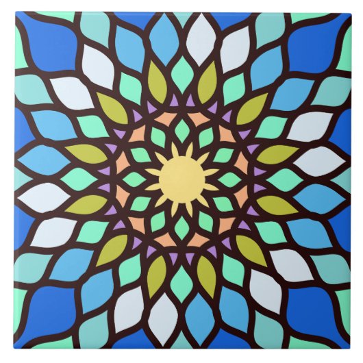 Beautiful islamic mosaic pattern tile tegeltje (Voorkant)