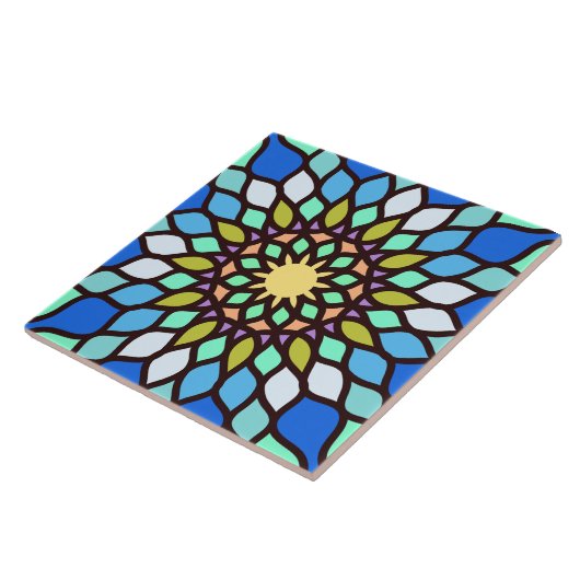 Beautiful islamic mosaic pattern tile tegeltje (Zijkant)