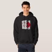 Beautiful Japanese Geisha red flag calligraphy dec Hoodie (Voorkant volledig)