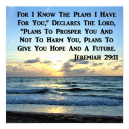 BEAUTIFUL JEREMIAH 29:11 BLAUWE HUIDEN FOTO AFDRUK