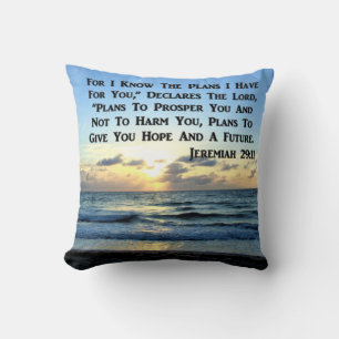 BEAUTIFUL JEREMIAH 29:11 BLAUWE HUIDEN KUSSEN