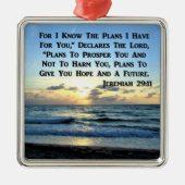 BEAUTIFUL JEREMIAH 29:11 BLAUWE HUIDEN METALEN ORNAMENT (Voorkant)