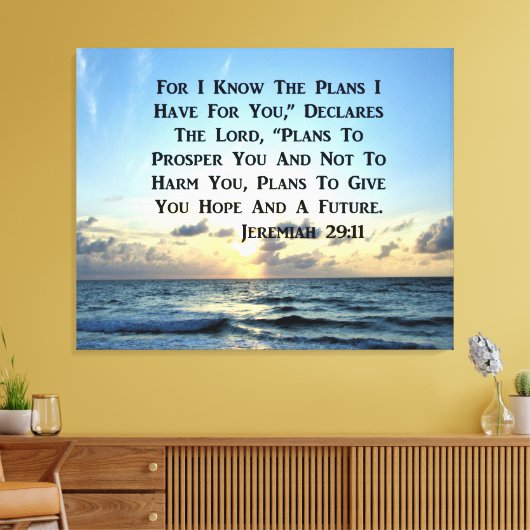BEAUTIFUL JEREMIAH 29:11 SCRIPTURE VERSE CANVAS AFDRUK (Insitu (Woonkamer))