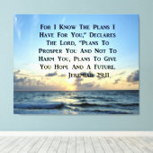 BEAUTIFUL JEREMIAH 29:11 SCRIPTURE VERSE CANVAS AFDRUK (Insitu (Houten vloer))