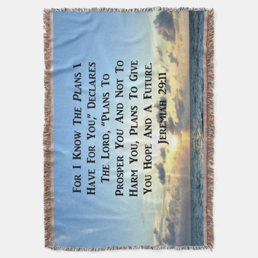 BEAUTIFUL JEREMIAH 29:11 SCRIPTURE VERSE DEKEN (Voorkant Verticaal)