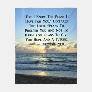 BEAUTIFUL JEREMIAH 29:11 SCRIPTURE VERSE FLEECE DEKEN
