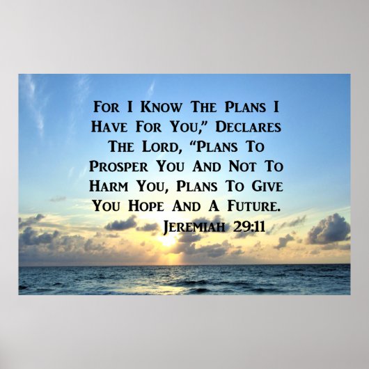 BEAUTIFUL JEREMIAH 29:11 SCRIPTURE VERSE POSTER (Voorkant)