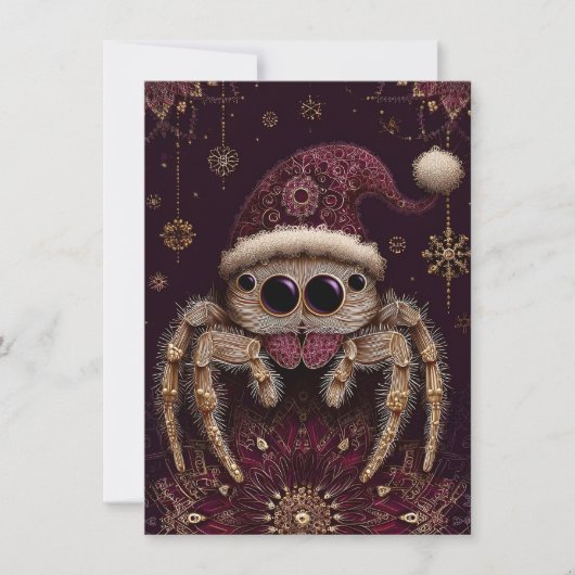 Beautiful Jumping Spider Christmas Cards Feestdagenkaart (Voorkant)