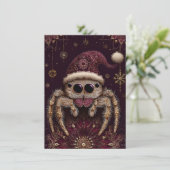 Beautiful Jumping Spider Christmas Cards Feestdagenkaart (Staand voorkant)
