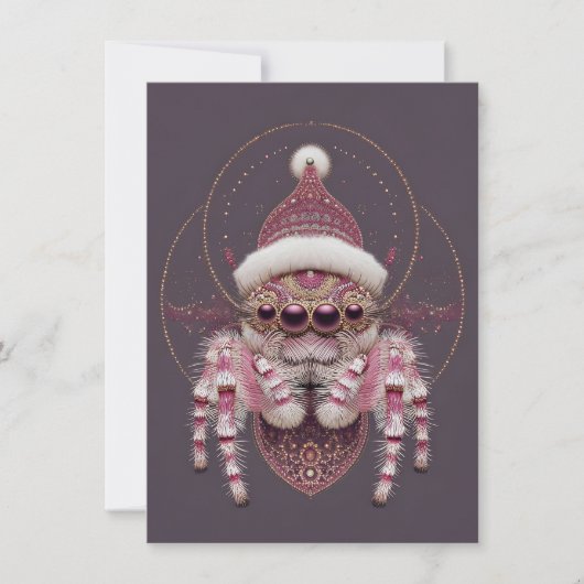 Beautiful Jumping Spider Christmas Cards Feestdagenkaart (Voorkant)