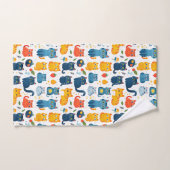 Beautiful kawaii cats, playing with toys white ba bad handdoek (Handdoek)