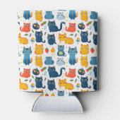 Beautiful kawaii cats, playing with toys white ba blikjeskoeler (Achterkant)