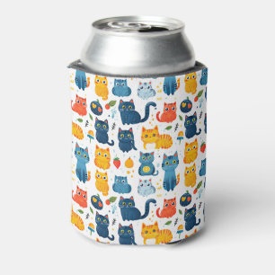 Beautiful kawaii cats, playing with toys white ba blikjeskoeler