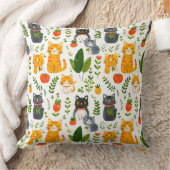 Beautiful kawaii cats, playing with toys white ba kussen (Deken)