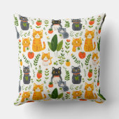 Beautiful kawaii cats, playing with toys white ba kussen (Achterkant)