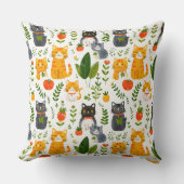 Beautiful kawaii cats, playing with toys white ba kussen (Voorkant)