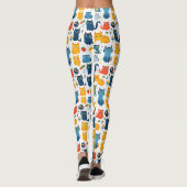 Beautiful kawaii cats, playing with toys white ba leggings (Achterkant)