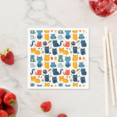 Beautiful kawaii cats, playing with toys white ba servet (Insitu)