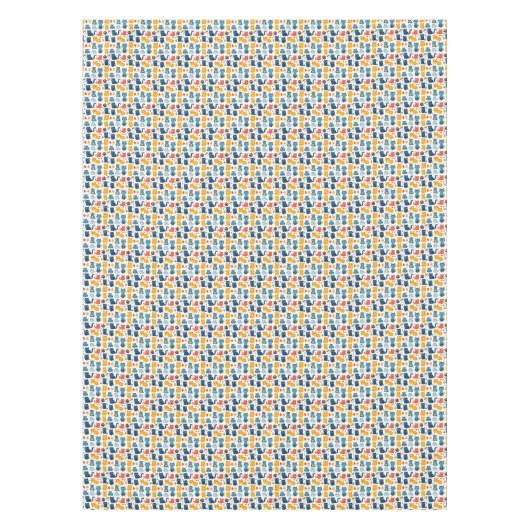 Beautiful kawaii cats, playing with toys white ba tafelkleed (Voorkant)