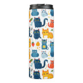 Beautiful kawaii cats, playing with toys white ba thermosbeker (Achterkant)