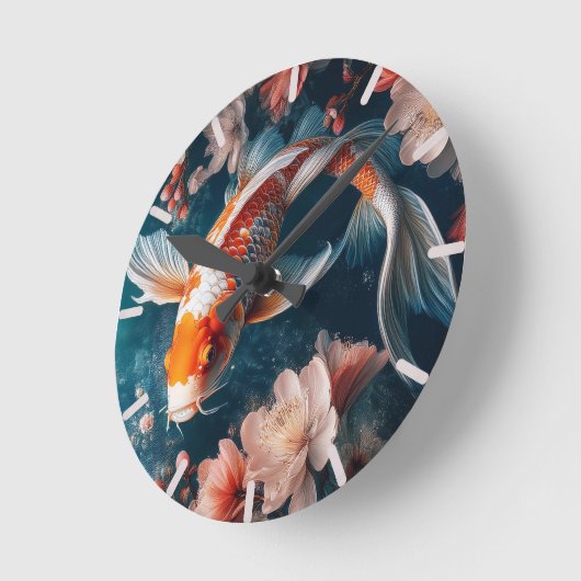 Beautiful Koi Fish Clock Ronde Klok (Hoek)
