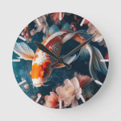 Beautiful Koi Fish Clock Ronde Klok (Voorkant)