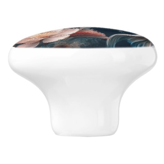 Beautiful Koi Fish Pond Knobs and Pulls Keramische Knop (Zijkant)