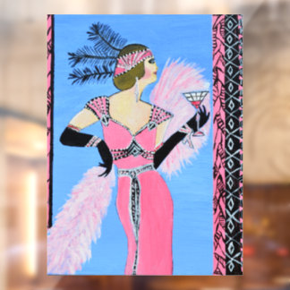 Beautiful lady Window Cling  Raamsticker