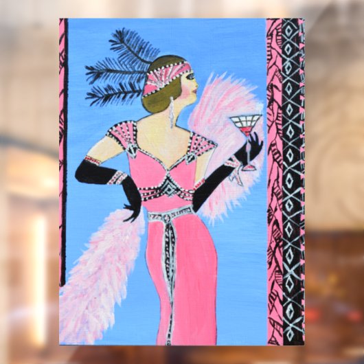 Beautiful lady Window Cling  Raamsticker (Vel 2)