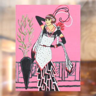 Beautiful lady Window Cling  Raamsticker