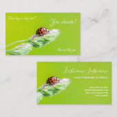 Beautiful ladybug with positive motivational quote visitekaartje (Voorkant / Achterkant)