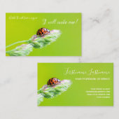 Beautiful ladybug with positive motivational quote visitekaartje (Voorkant / Achterkant)