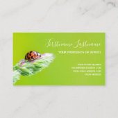 Beautiful ladybug with positive motivational quote visitekaartje (Achterkant)