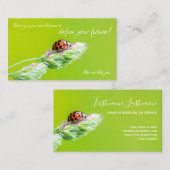 Beautiful ladybug with positive motivational quote visitekaartje (Voorkant / Achterkant)