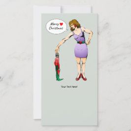 Beautiful Lady's heartfelt Merry Christmas Feestdagenkaart