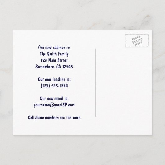 Beautiful Lake Tahoe, Change of Address Aankondigingskaart (Achterkant)