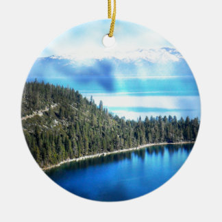 BEAUTIFUL LAKE TAHOE KERAMISCH ORNAMENT