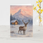 Beautiful landscape Xmas card Kaart (Gele Bloem)