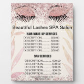 Beautiful Lashes Pink Glitter SPA Salon Price Menu Fotoplaat (Voorkant)