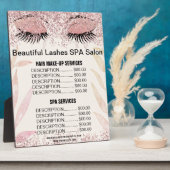 Beautiful Lashes Pink Glitter SPA Salon Price Menu Fotoplaat (Zijkant)