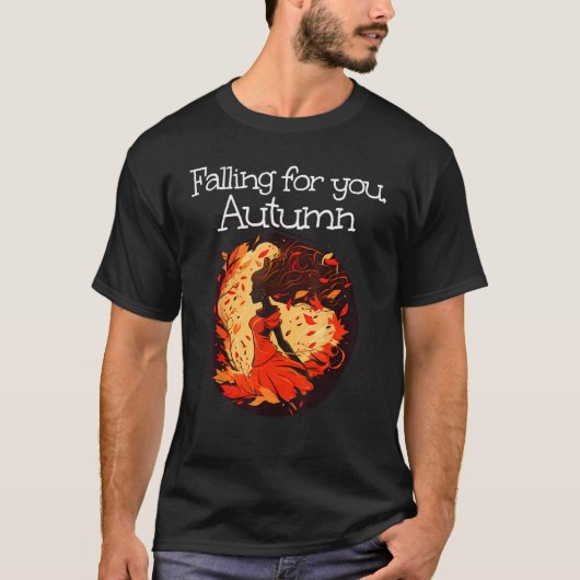 Beautiful Leaves Lady falling for Autumn T-shirt (Voorkant)