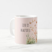 Beautiful Life Peach Butterflies Koffiemok (Voorkant links)