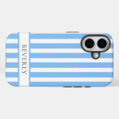 Beautiful Light Blue Striped Personalized Case-Mate iPhone Case (Achterkant (horizontaal))